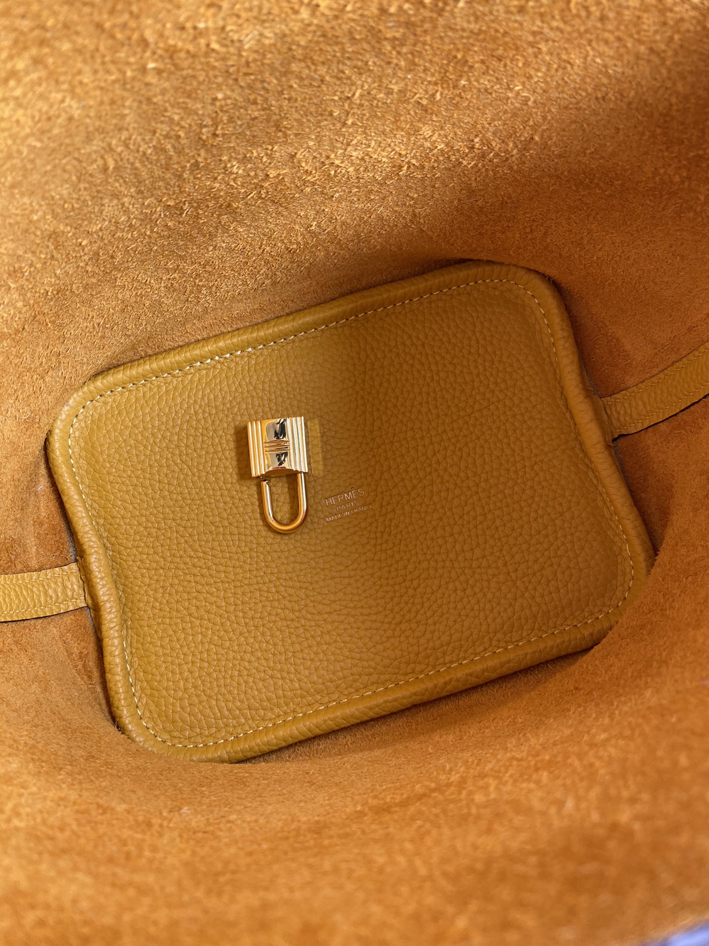 Hermes Picotin Lock 18 Bag In Yellow Amber Clemence Leather